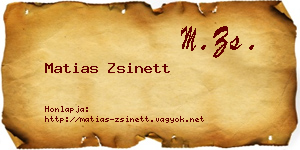 Matias Zsinett névjegykártya